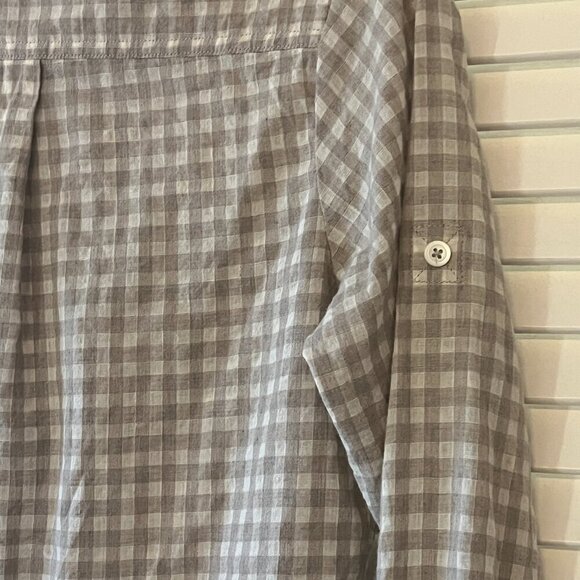 Filson buttondown shirt XS women plaid grey taupe beige - Picture 8 of 10